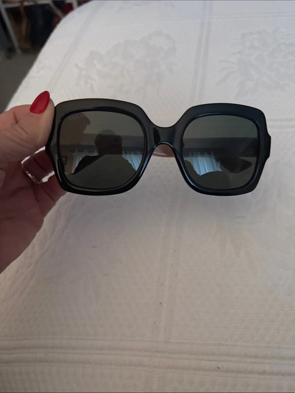 Gucci Black Oversized Square Women's Sunglasses